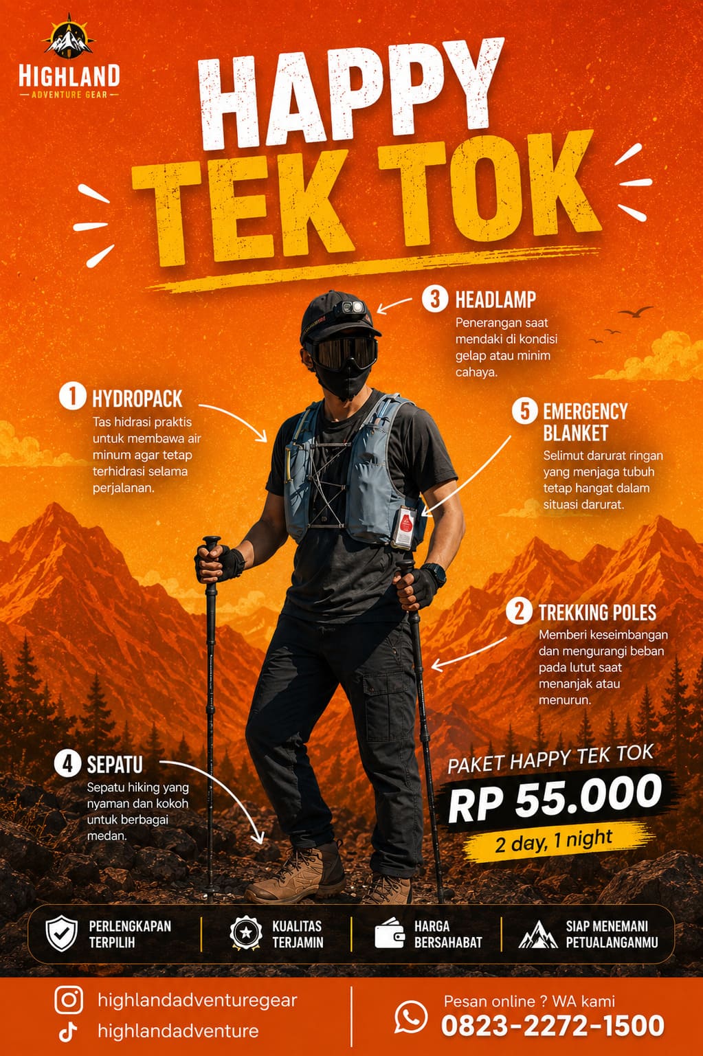 Paket Happy Tek Tok — Rp 55.000 / 2 hari 1 malam